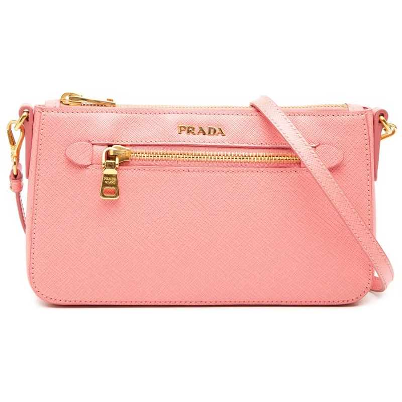 Prada Schultertasche Saffiano Lux Front Pocket Crossbody rose