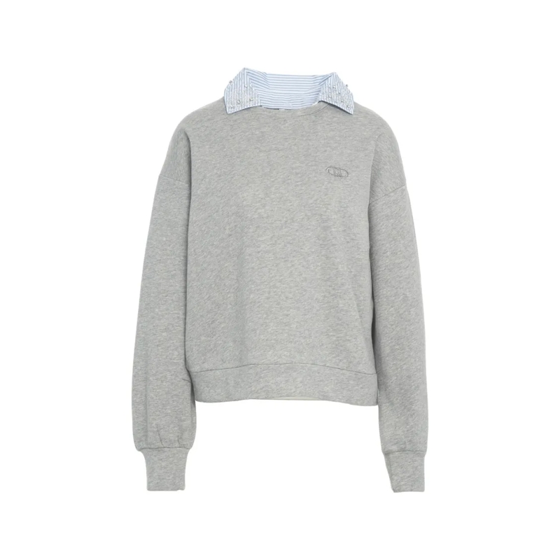 LIU JO  Shirt Collar Sweatshirt Grey