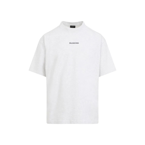 Balenciaga Medium Fit Light Grey Cotton T-Shirt Grey T-Shirts