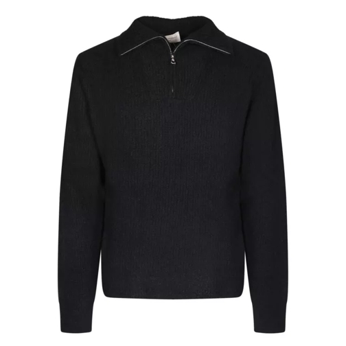 Officine Generale Half Zipped Collar Sweater Black 