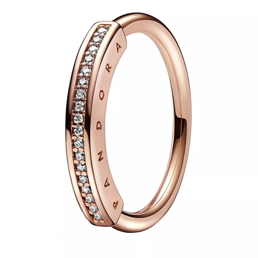 Pandora Signature I-D Pavé-Ring 14k Rose gold-plated unique metal blend Pavéprydd Ring