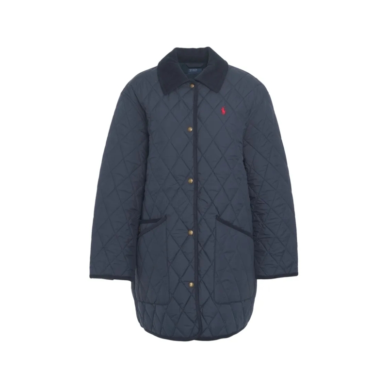 Polo Ralph Lauren  Quilted Coat With Corduroy Collar Grey