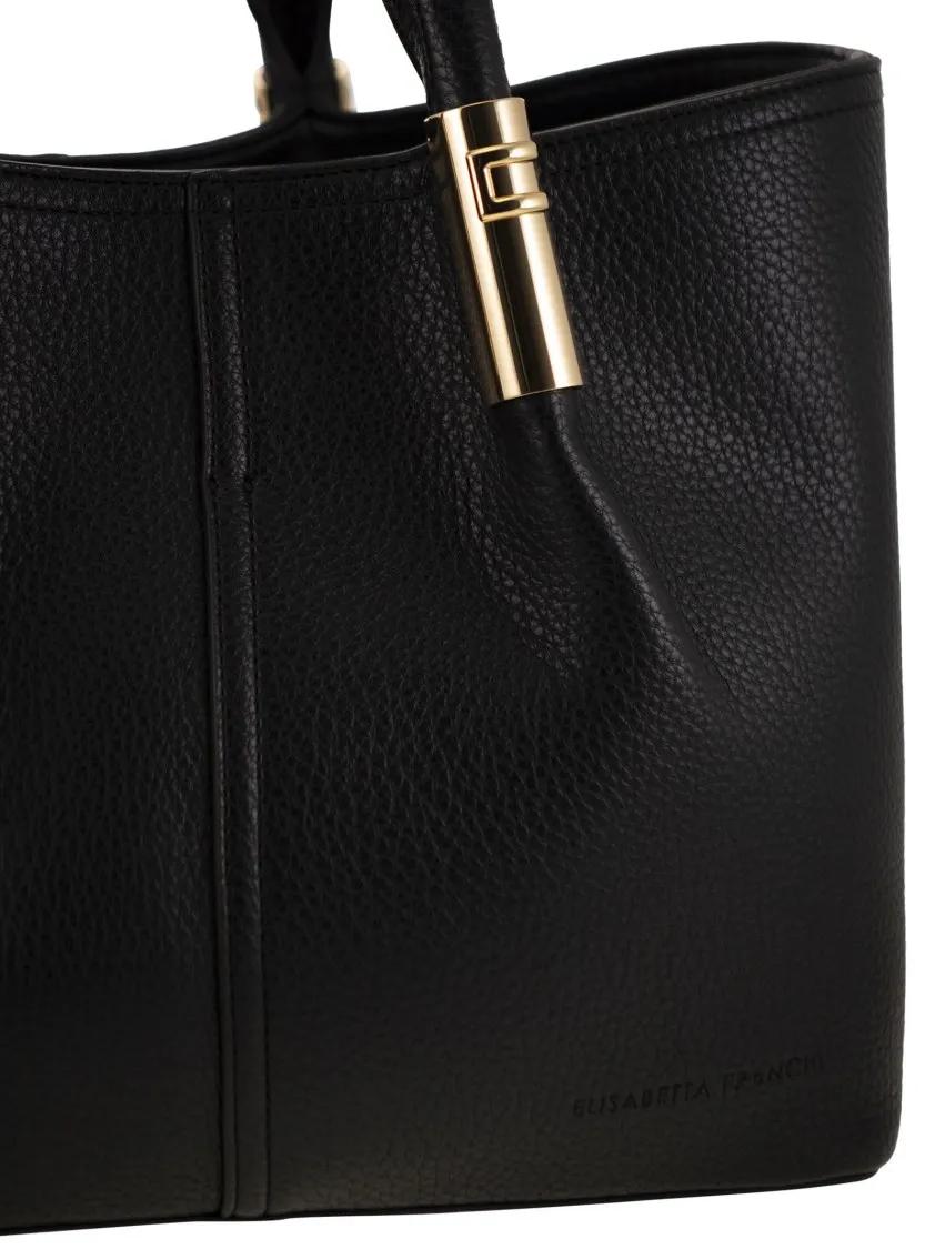 Thumbnail - Elisabetta Franchi Shopper & Totes - Medium Tote Bag With Logo Details - Gr. unisize - in Schwarz - für Damen