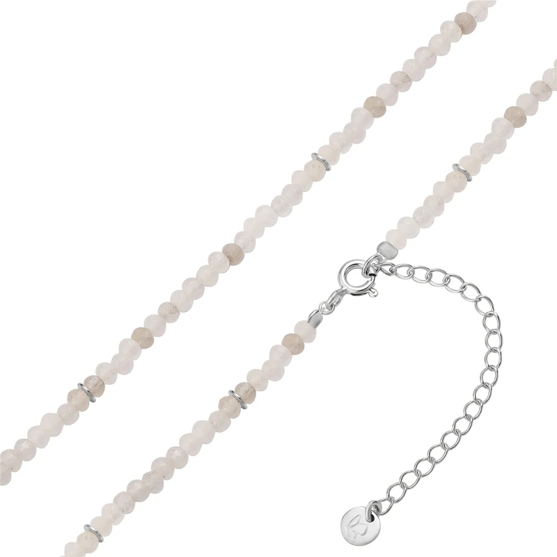 Glanzstücke München Mittellange Halskette Sterling Silber Halskette Chalcedon weiss(Image 3)
