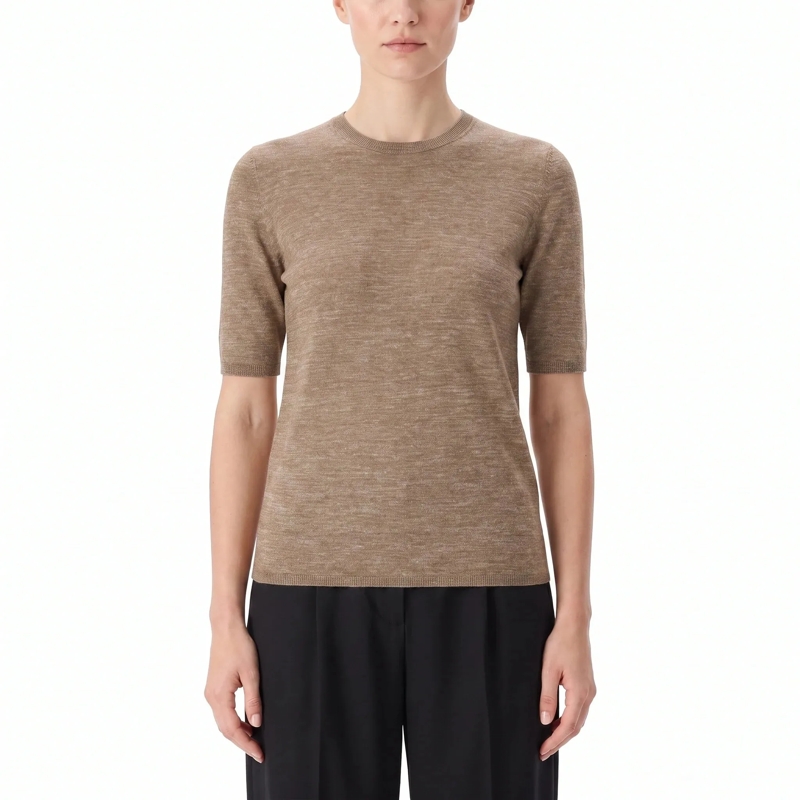 Gabriela Hearst Pullover T-Shirt aus Kaschmir-Seide-Mix braun(Image 2)