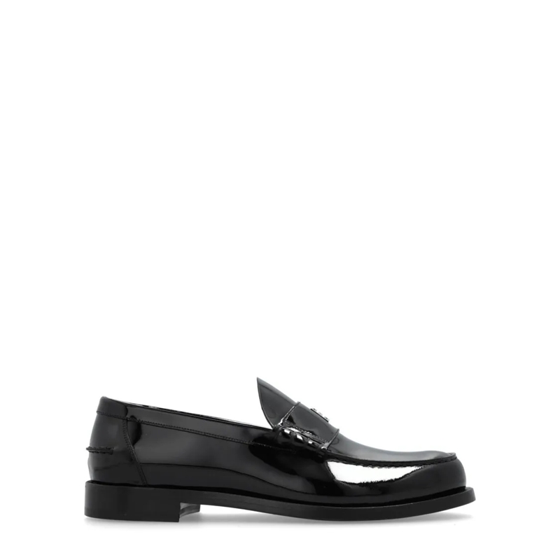 Salvatore Ferragamo Mocassin Polished Black Calf Leather Ferragamo Loafers Black