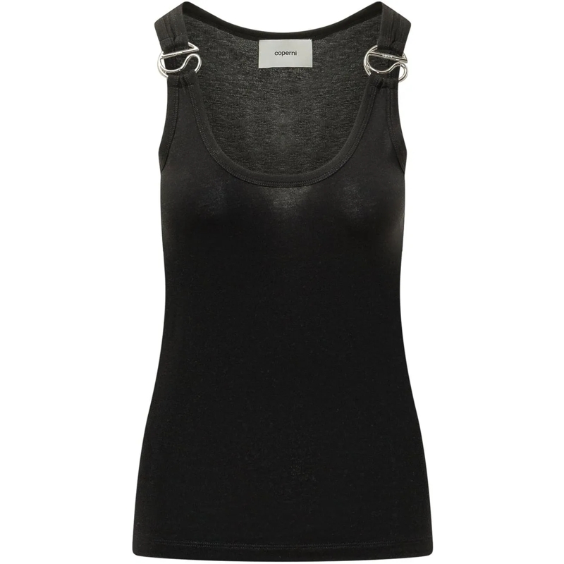 Coperni Top Top con Spalline e Logo schwarz