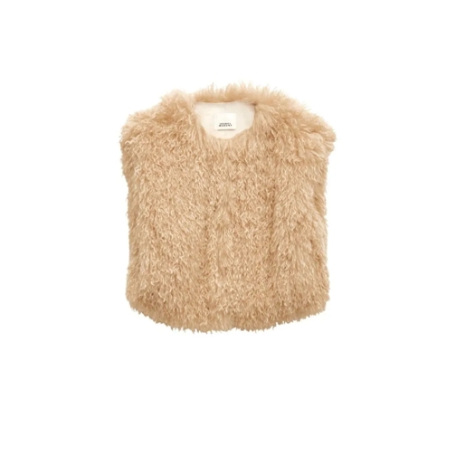 Isabel Marant Cotton Fleece Gilet Brown Overgangsjas