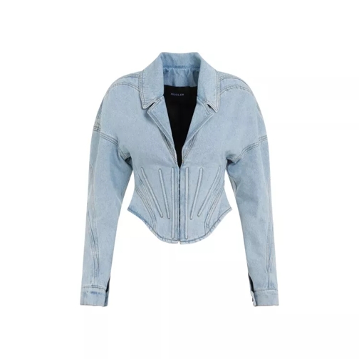 Mugler Light Blue Cotton Jacket Blue 