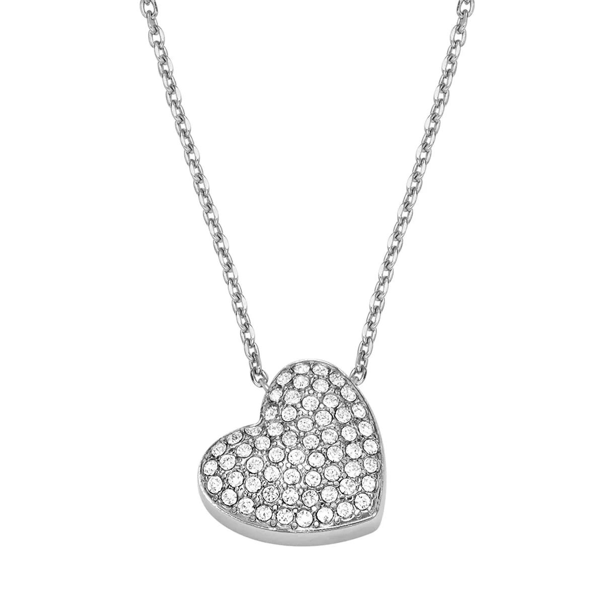 Fossil Halskette - Sadie Glitz Heart Stainless Steel Pendant Necklace - Gr. unisize - in Silber - für Damen