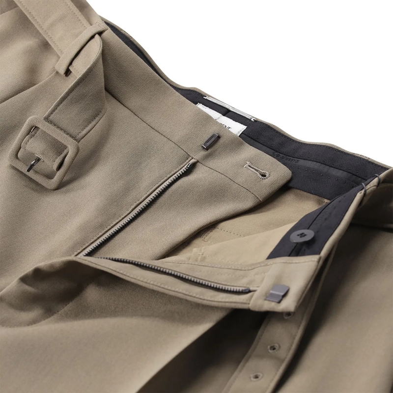 Saint Laurent  Slim-Fit Hose aus Wolle & Mohair beige(Image 4)