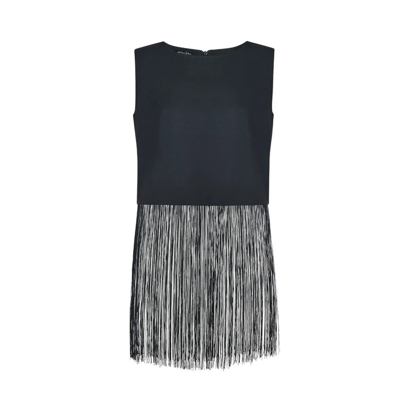 Helene Galwas Top Top mit abnehmbaren Fransen ALISSARE schwarz