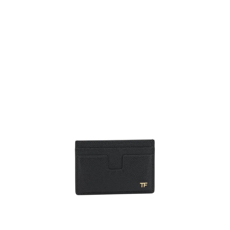 Tom Ford Geldbörse Small Grain Leather Card Holder Black