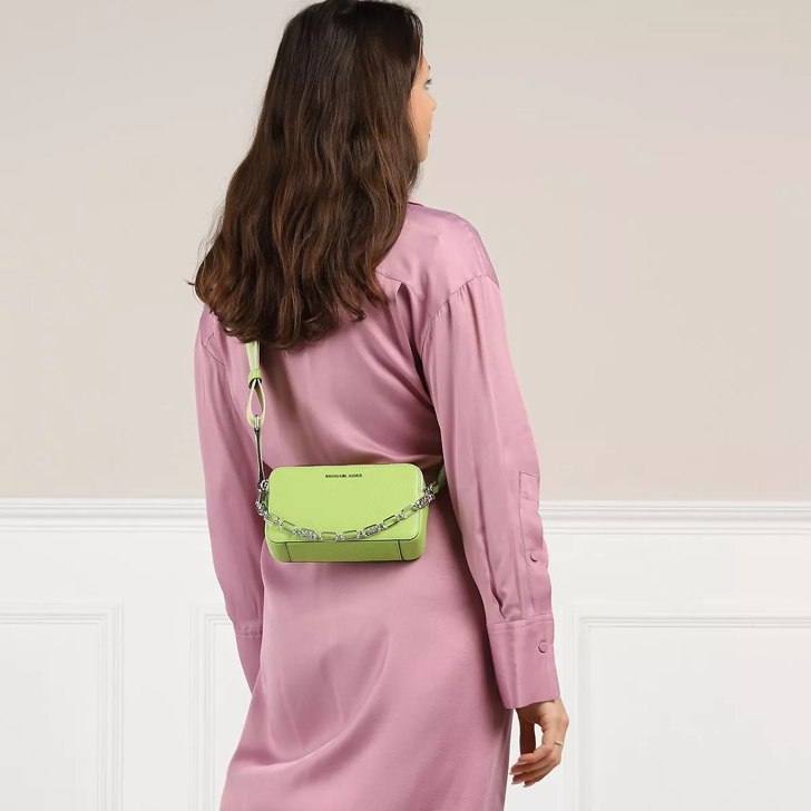 Michael Kors Jet Set Small Pebbled Leather Double Zip Camera Bag Small  (Pink): Handbags