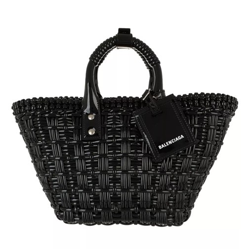 Balenciaga Bistro XS Strap Basket Fake Calfskin Black Basket Bag