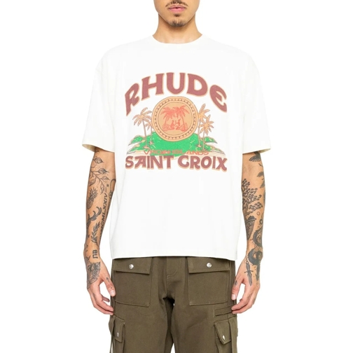 Rhude T-shirts SAINT CROIX TEE VTG WHITE weiß