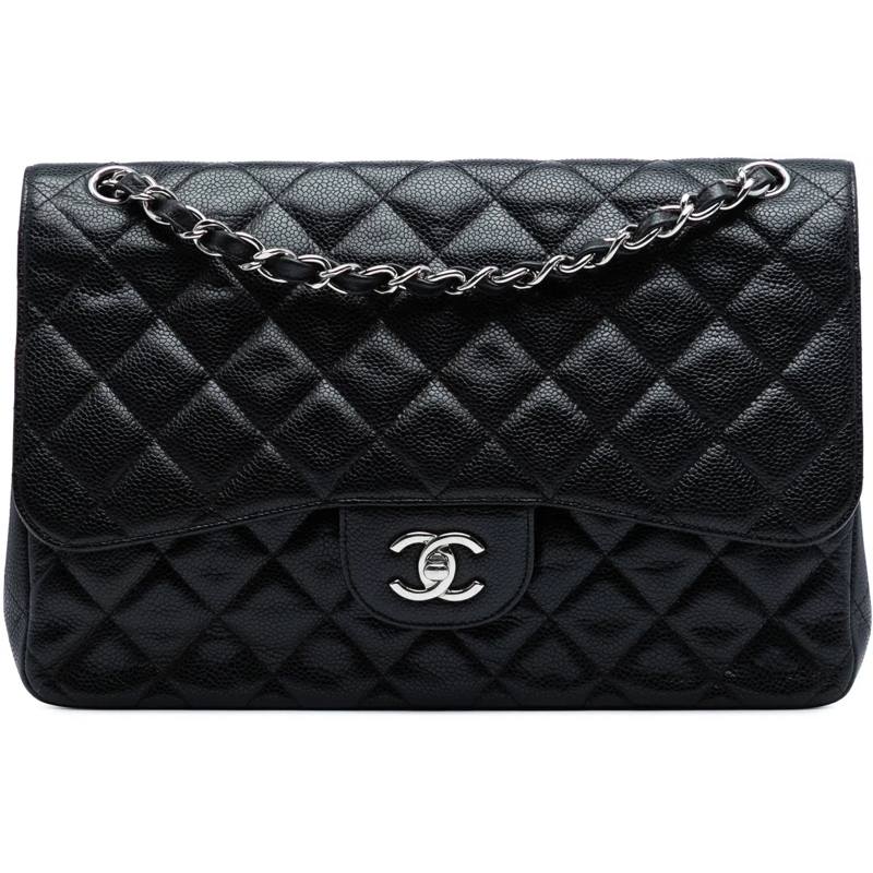 Chanel Sac à bandoulière Jumbo Classic Caviar Double Flap schwarz