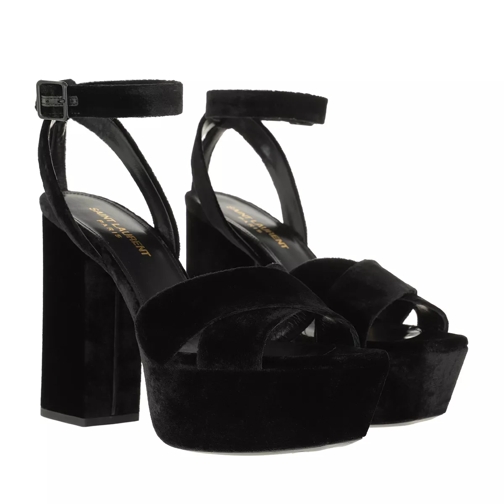 Saint Laurent Farrah Platform Sandals Black Sandale