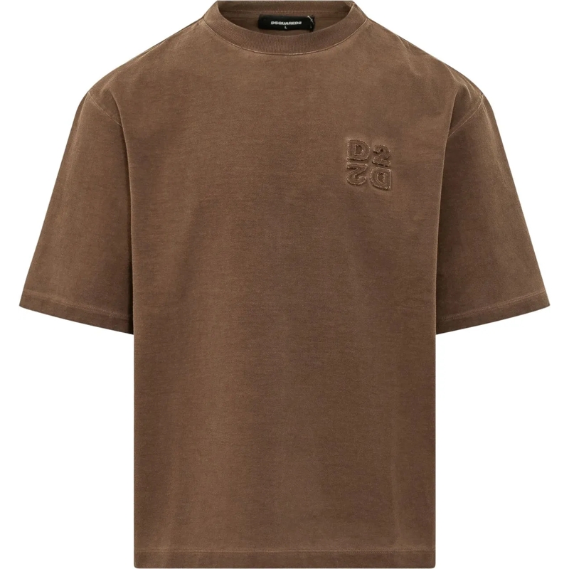 Dsquared2 T-shirt T-shirt con Ricamo Logo Sul Petto braun