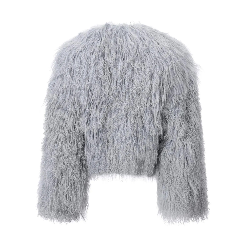 HALFBOY Overgangsjas Jacke Mongolia aus Lammfell blau