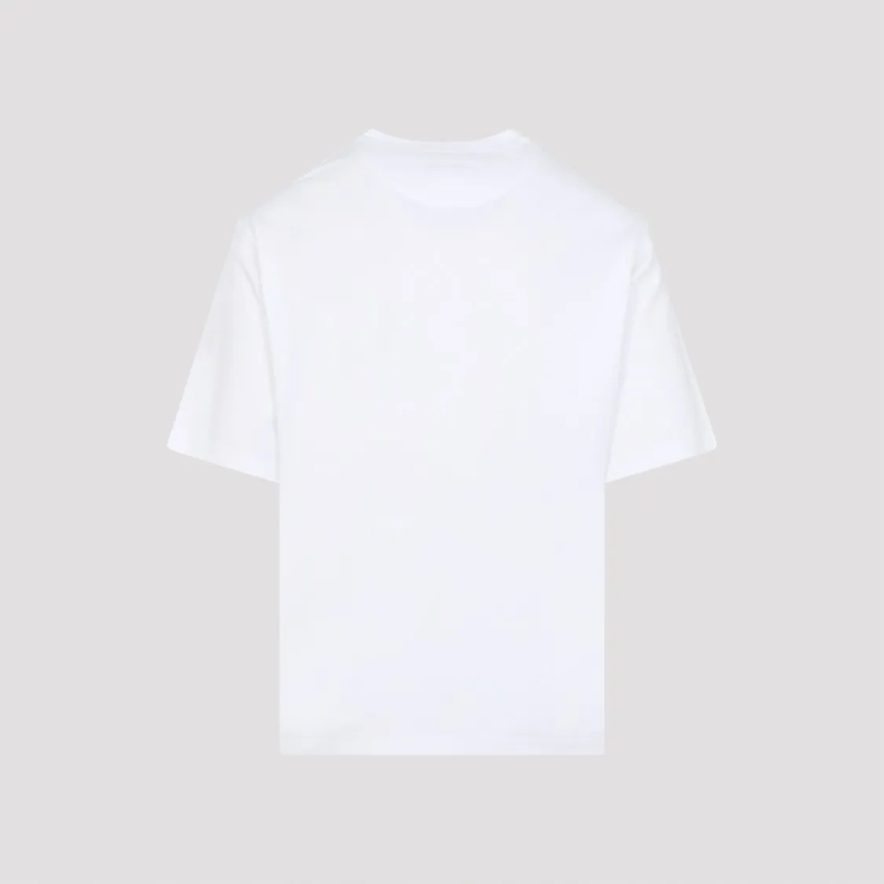 Prada T-shirt White Cotton Oversized T-Shirt With Iconic Logo De White