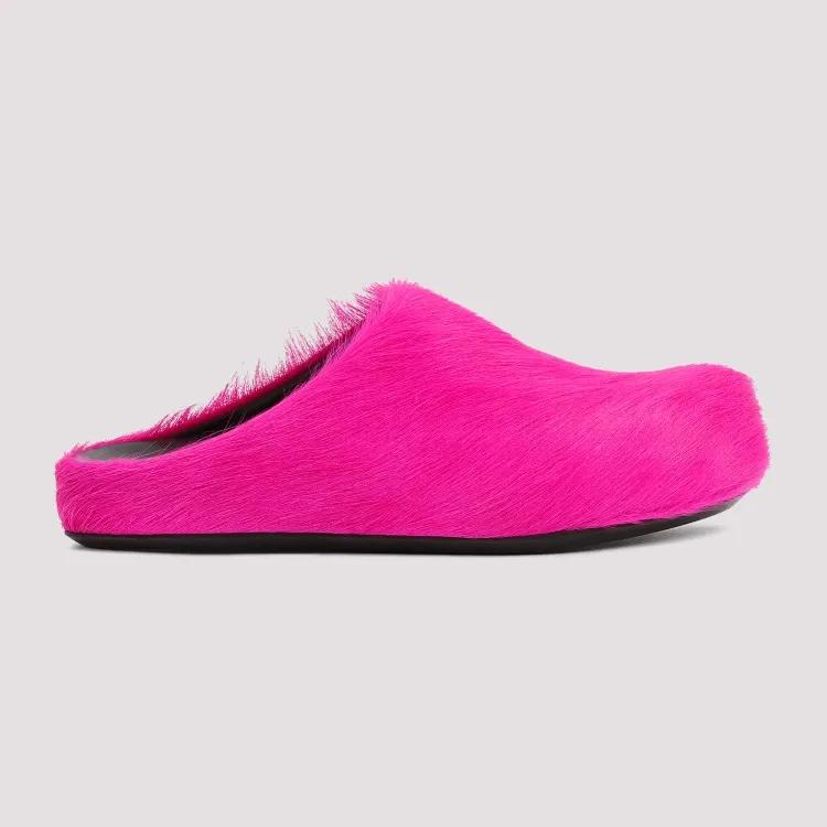 Thumbnail - Marni Slipper & Pantoletten - Fuchsia Calf Hair Fussbett Mules - Gr. 37,5 (EU) - in Rosa - für Damen