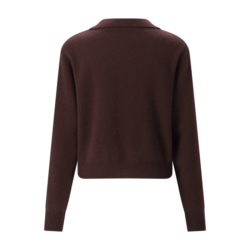 True Religion Poloshirt Strickjacke aus Wolle & Kaschmir braun(Image 2)