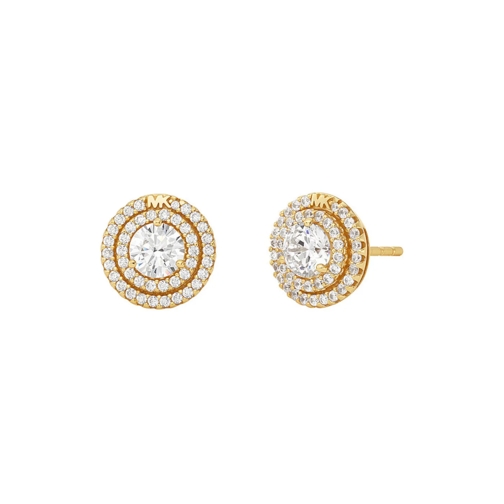 Michael Kors Creole 14K Gold-Plated  Pavé Halo Stud Earrings Gold (Image 2)