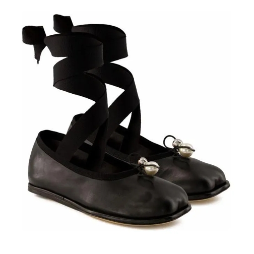 Simone Rocha Ballerina Heart Toe Ballerinas - Leather - Black Black