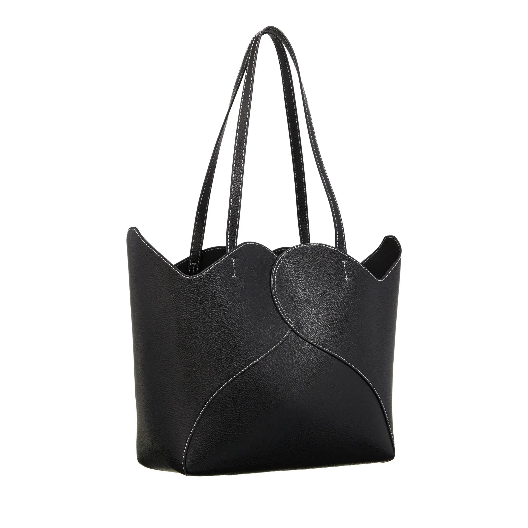 Pinko Heart Tote Grainy Schoudertas Black Dames