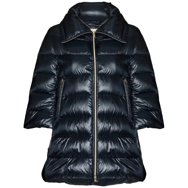 Herno  Woven Half Coat Blue