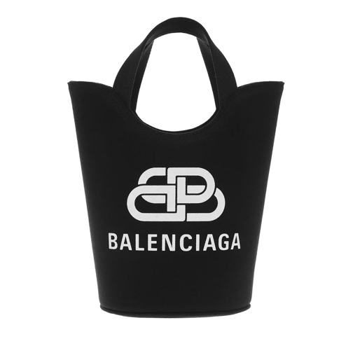 Balenciaga Small Wave Logo Tote Bag Black White Draagtas