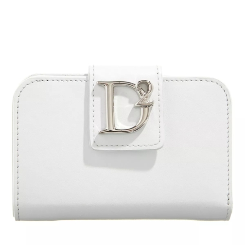 Dsquared2 Small Wallet Vitello White Bi-Fold Portemonnee