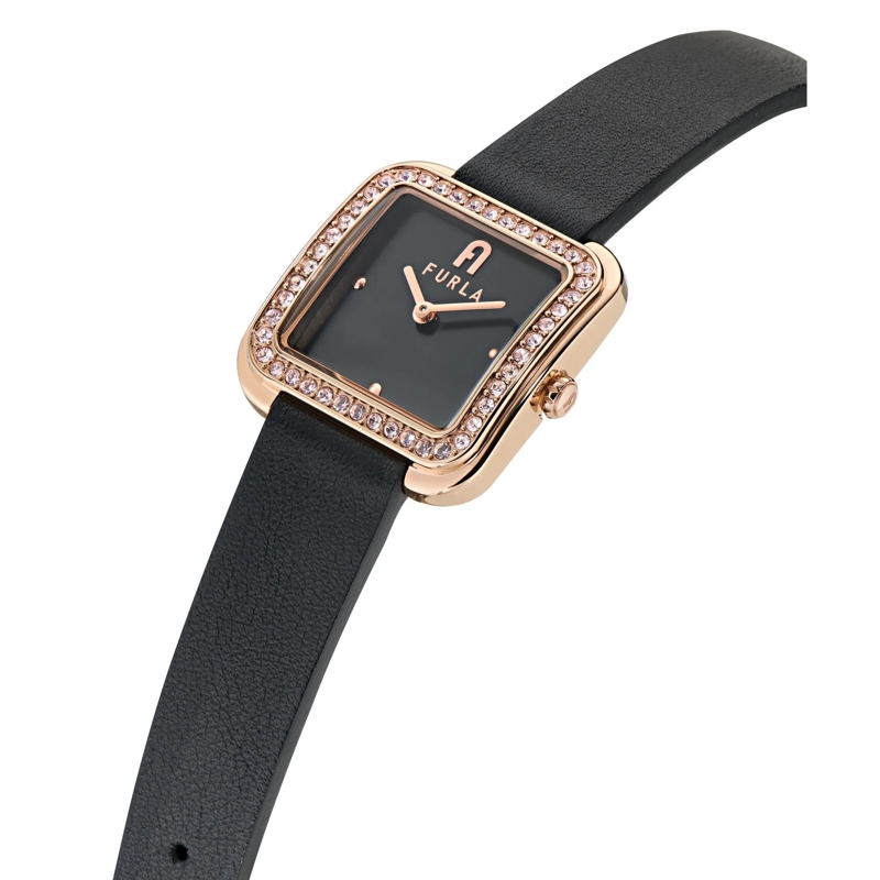 Furla Quarzuhr Quarz-Analoguhr Furla Diamante schwarz(Image 3)