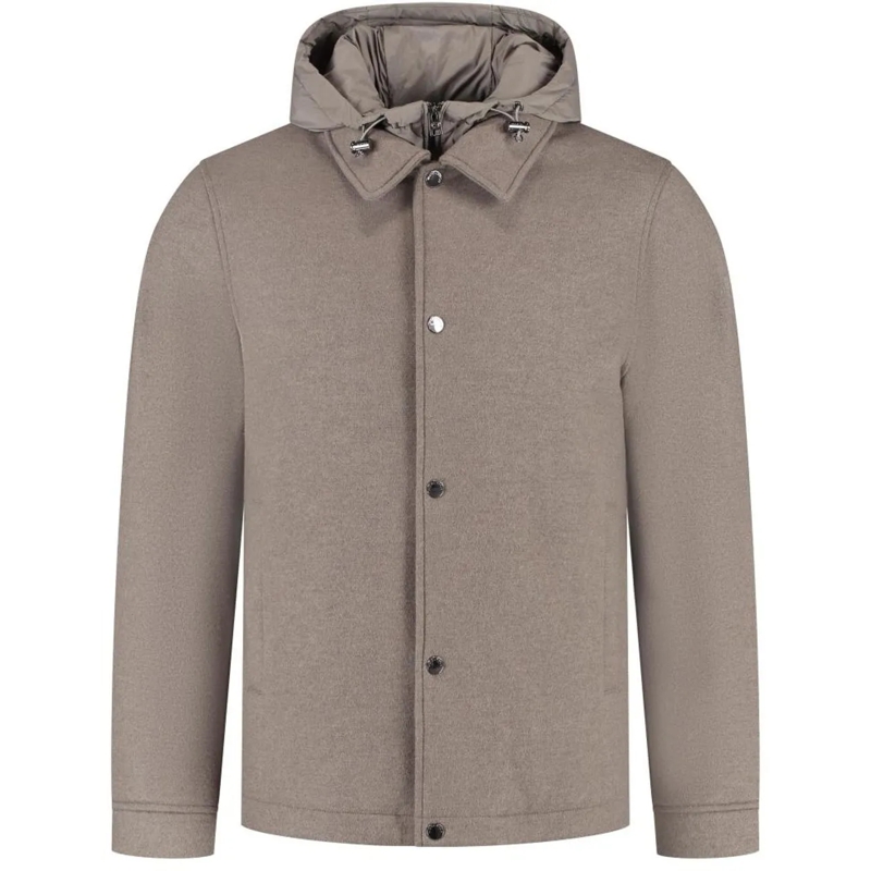 Woolrich Daunenjacke Knitted Wool Shirt Jacket braun