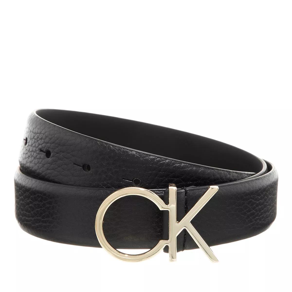 | Belt Klein Relock Ledergürtel Black Logo Calvin