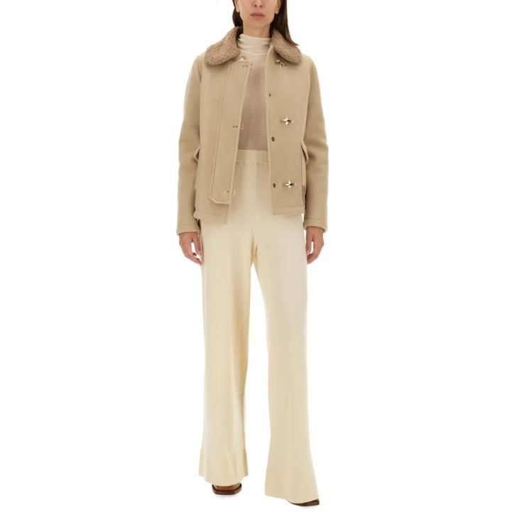 ブルゾン Fay Textured Wool Jacket With Plush Collar Fay Textured Wool Jacket With Plush Collar Neutrals