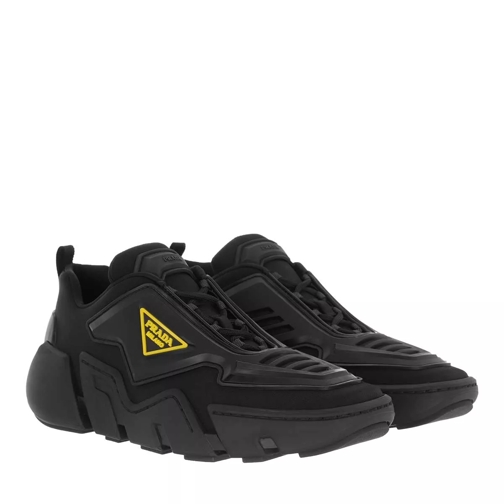 Prada Technical Fabric Sneakers Black Gold Low-Top Sneaker