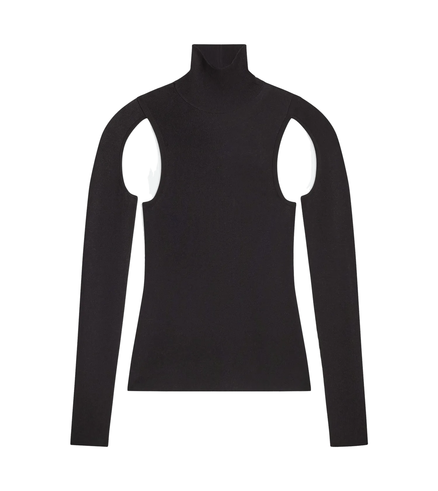 Helmut Lang - Feinstrick-Rollkragenpullover mit Cut-Outs - Größe M - schwarz