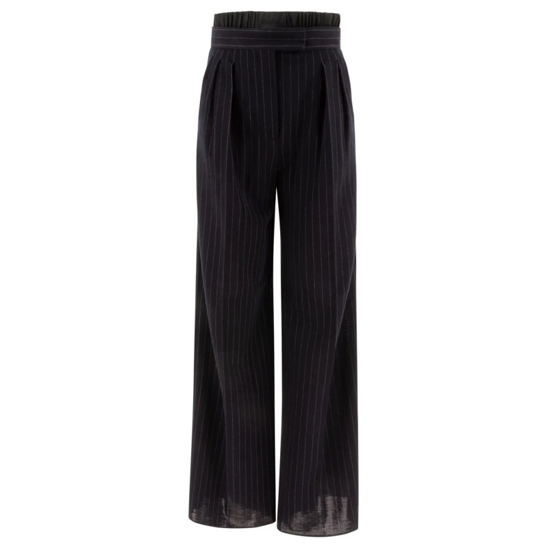 Max Mara  "Piroghe" Pinstriped Trousers Black