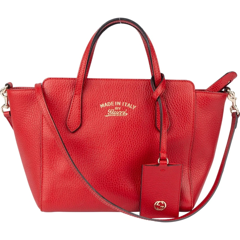 Gucci Sac à bandoulière Gucci Red Leather Swing Handbag rot