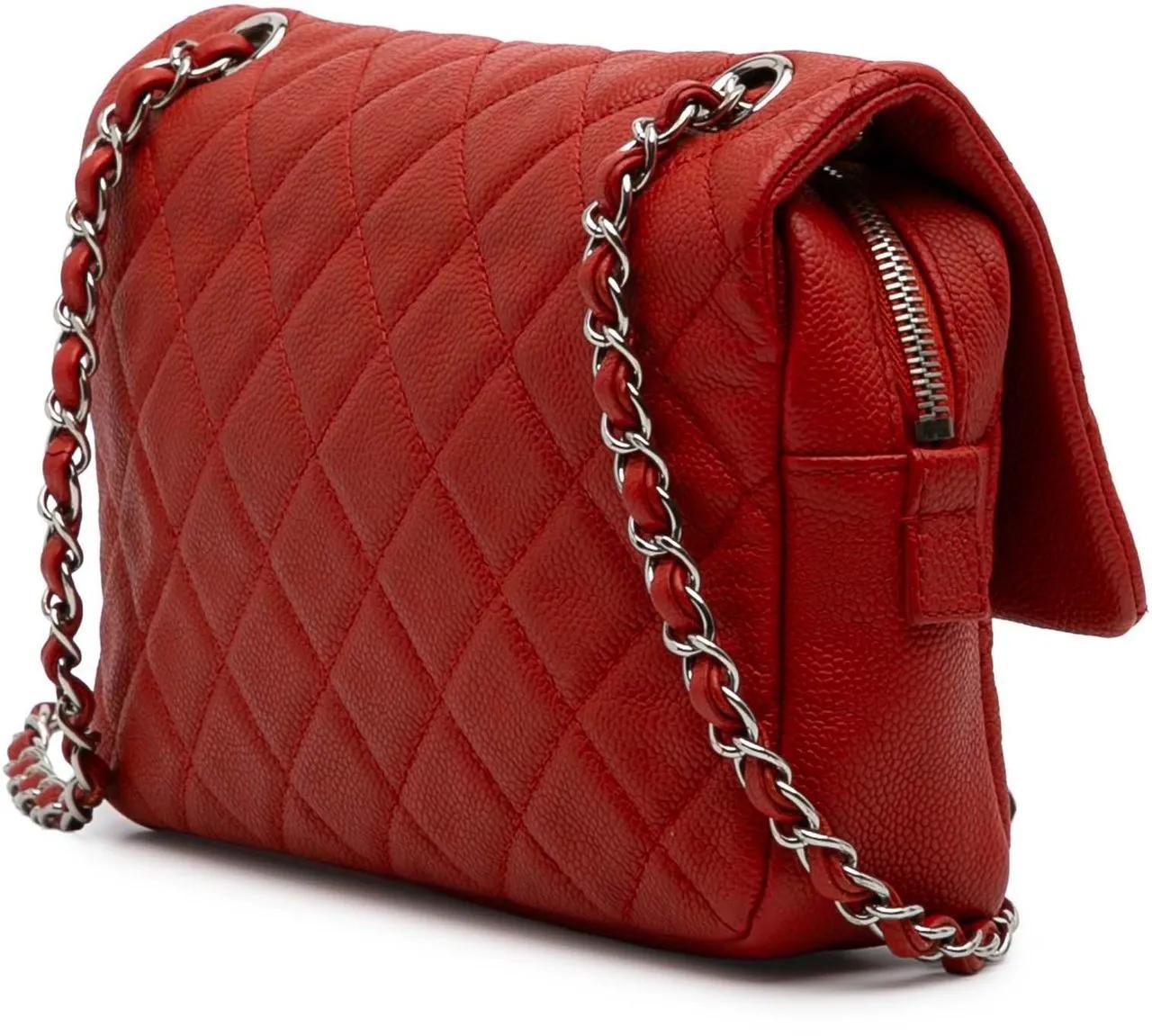 Thumbnail - Chanel Hobo Bags - Medium Quilted Caviar Easy Flap - Gr. unisize - in Orange - für Damen