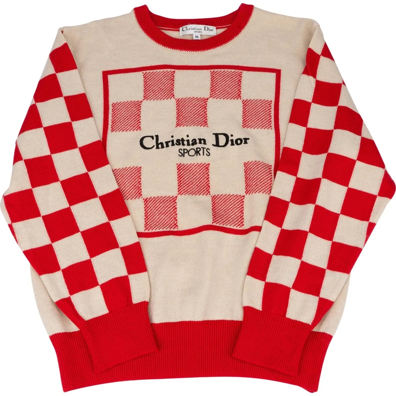 Christian Dior  Christian Dior Sports Tricolor Wool Sweater (XS-S) rot