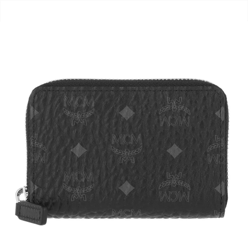 MCM Zip Mini Card Wallet Black Portemonnaie mit Zip-Around-Reißverschluss