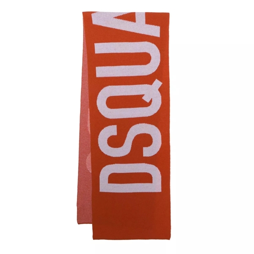 Dsquared2 Logo Scarf Rosso Wollen Sjaal