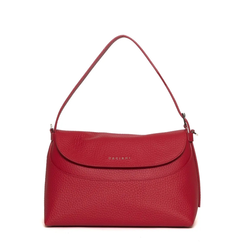 Orciani Sac à bandoulière Soft Textured Leather Handbag Red