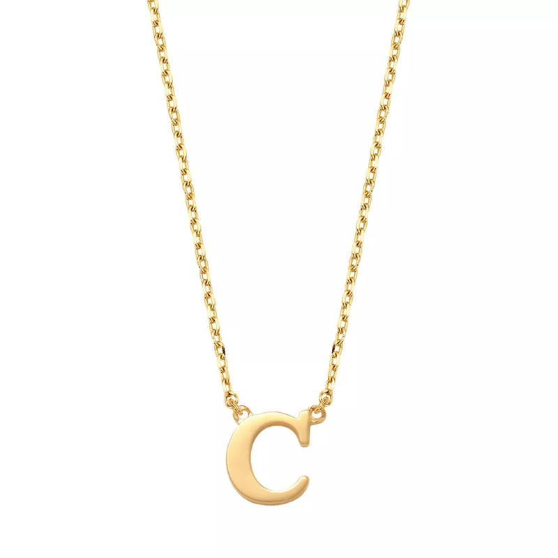Isabel Bernard Collier court Le Marais Chloé 14 Karat Initial Necklace Letter C Gold