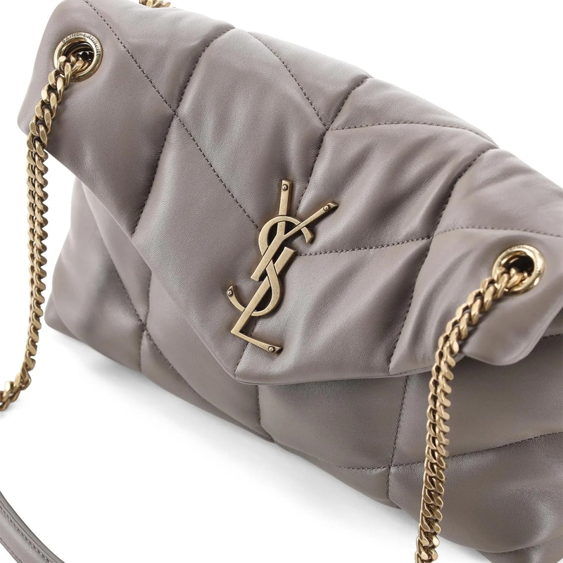 Saint Laurent Crossbody Bag Tasche Puffer aus Lammleder grau(Image 4)