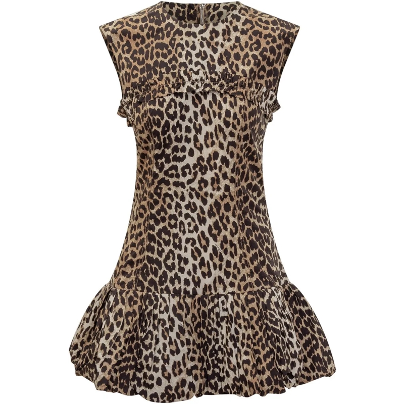 GANNI Minikleid Abito con Corsetto beige