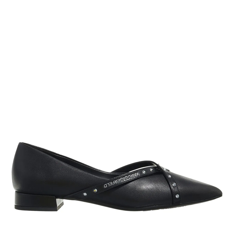 Karl Lagerfeld Ballerinas Kerrie Krosstrap Studs Black Lthr